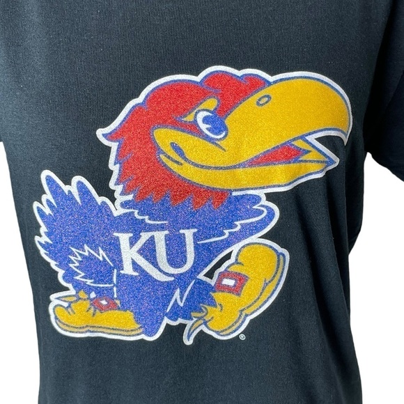 Kansas Jayhawks Glitzy Icon Officially Licensed Short Sleeve T-Shirt Women’s M - Picture 2 of 12